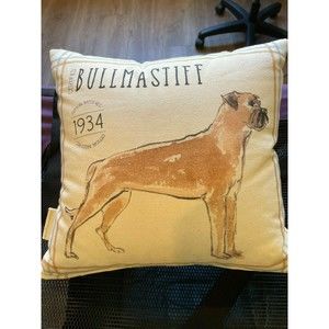 UNCOMMON GOODS Bullmastiff Dog Decorative Pillow, Was a Display Only